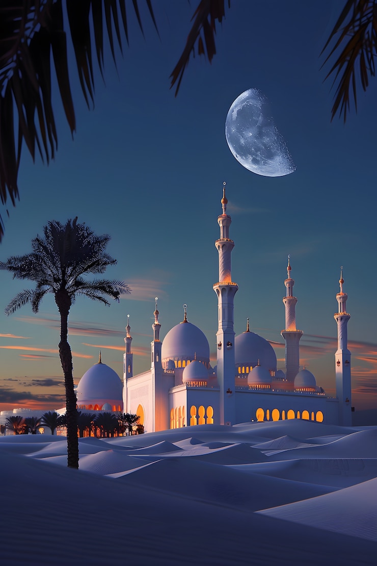 Foto gratuito fantastica architettura della moschea per la celebrazione del nuovo anno islamico