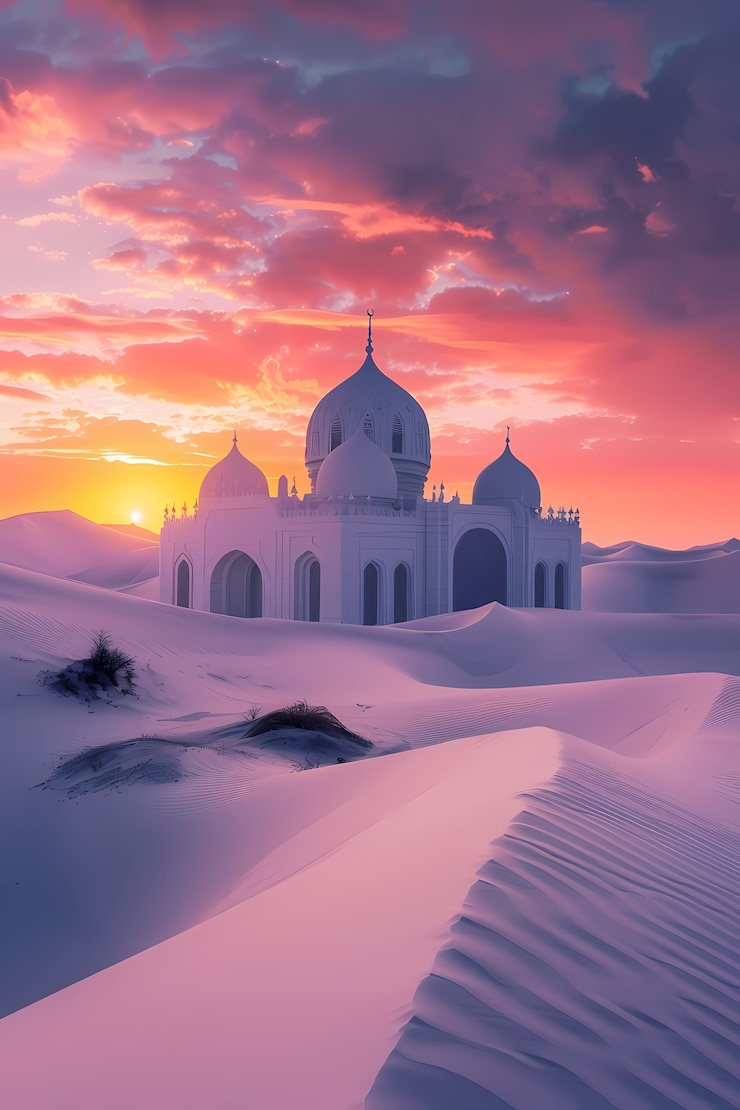 Foto gratuito fantastica architettura della moschea per la celebrazione del nuovo anno islamico