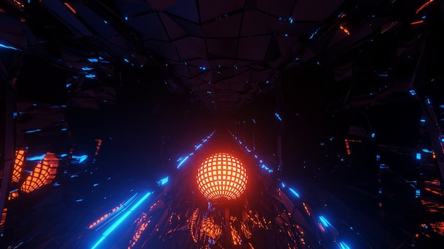 Fantastiche luci techno sci-fi futuristiche di forma rotonda, perfette per lo sfondo futuristico