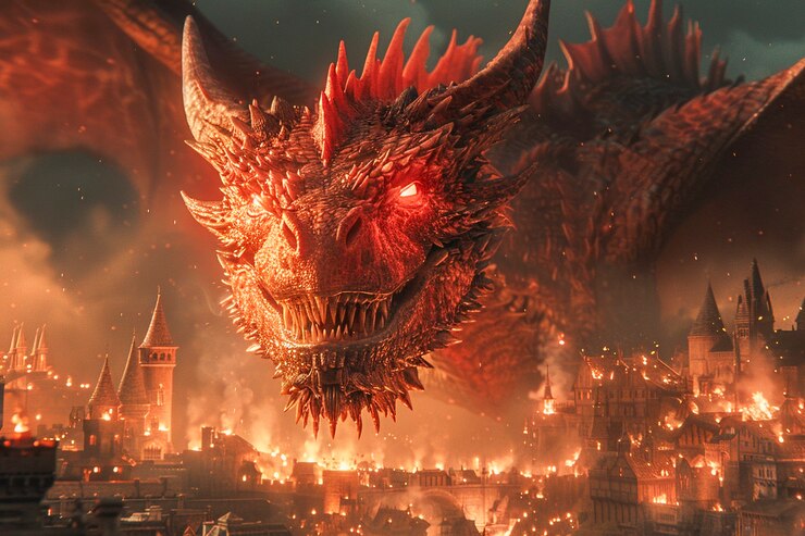 Foto gratuito fantastico drago dettagliato.