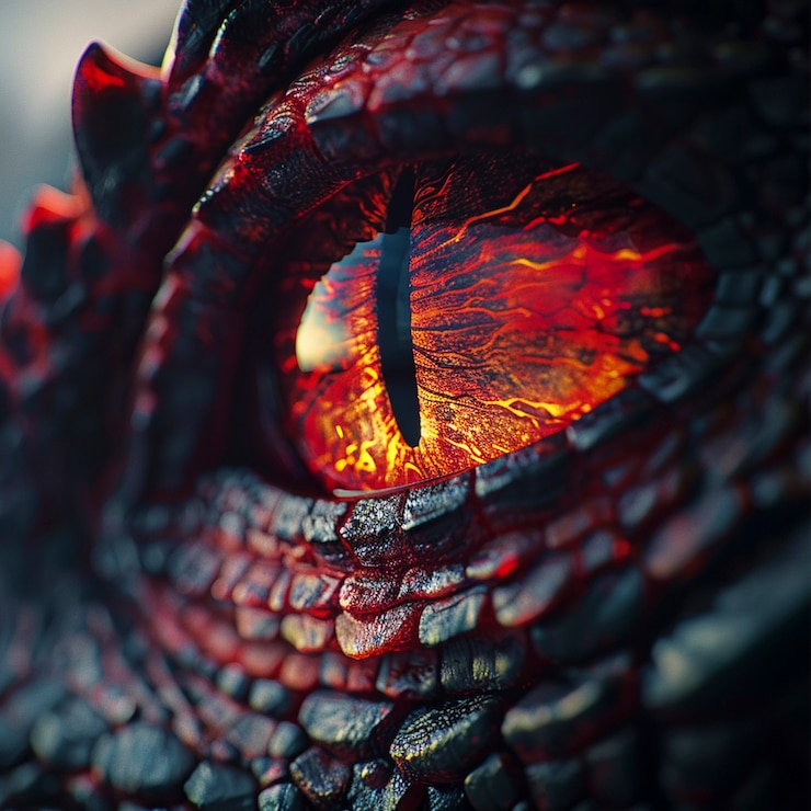 Foto gratuito fantastico occhio di drago da vicino.