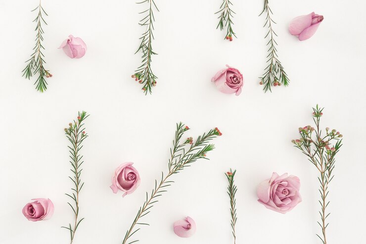 Foto gratuito fantastico superficie con composizione floreale
