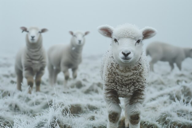 Fattoria di pecore fotorealista