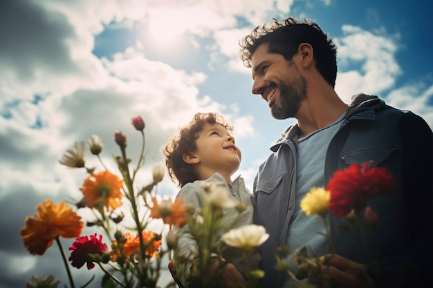 Festa del padre con il bambino.