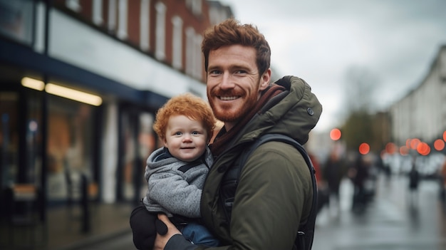 Festa del padre con il bambino.