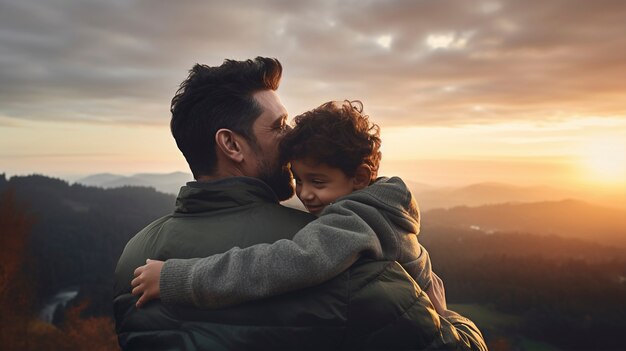 Festa del padre con il bambino.