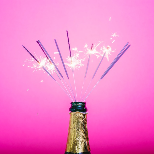 Festa di champagne con sparklers