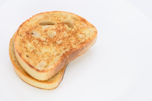 Fetta bianca di pane sullo sfondo