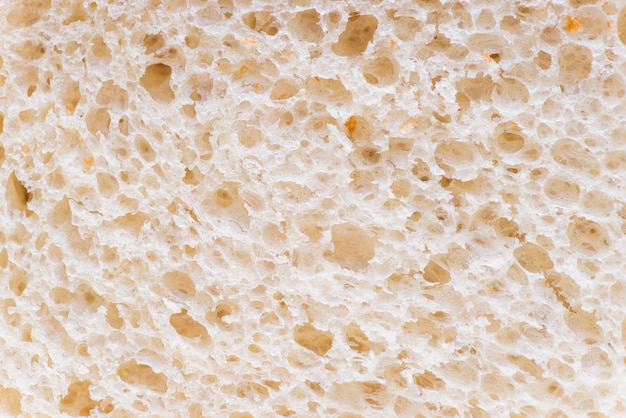 Fine di estremo delle briciole di pane bianco su