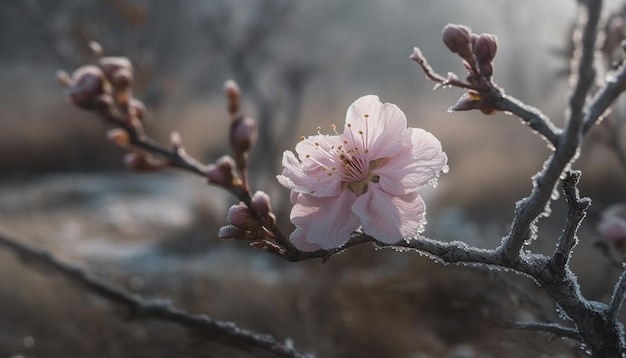 Fiore di ciliegio ramo petalo rosa fioritura bellezza generata da AI