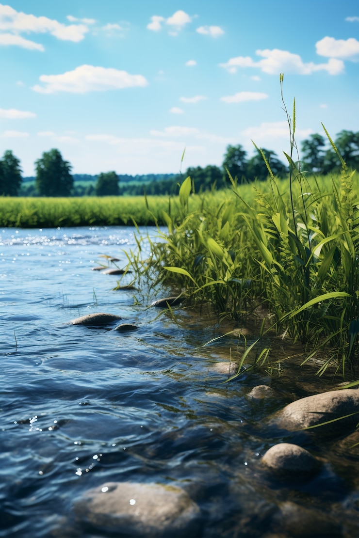Foto gratuito fiume con paesaggio naturale