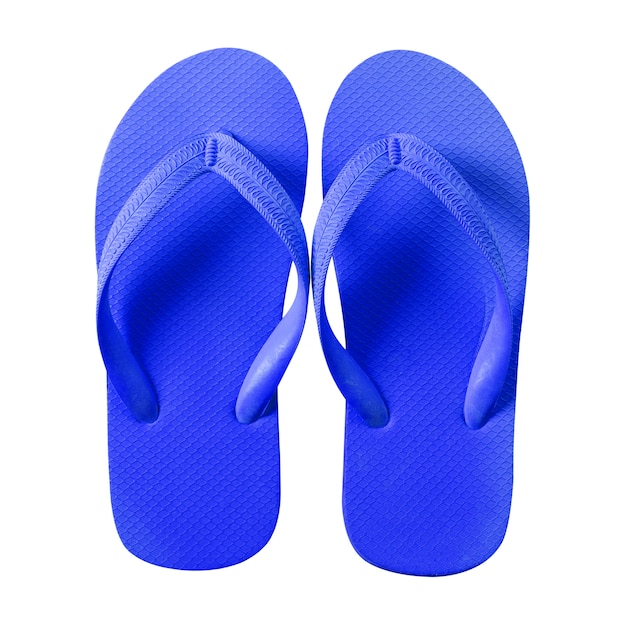 Flip-flop blu isolato su sfondo bianco