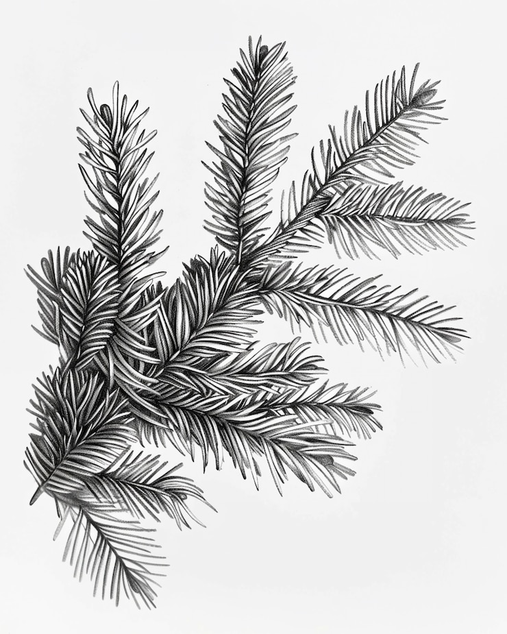 Foto gratuito foglia vintage monocromatica in stile line art