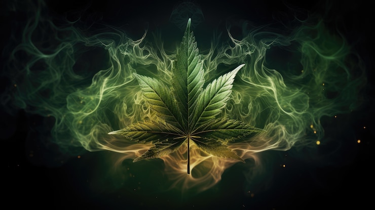 Foto gratuito foglie vivaci della pianta di marijuana con colori verdi vivaci