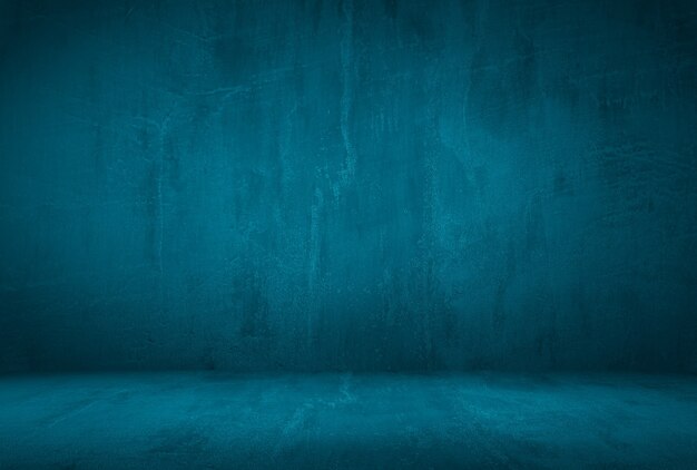 Fondo della parete dello studio di struttura del cemento blu del grunge dell'annata con la scenetta.