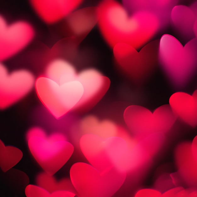Fondo di giorno di biglietti di S. Valentino con le luci del bokeh a forma di cuore