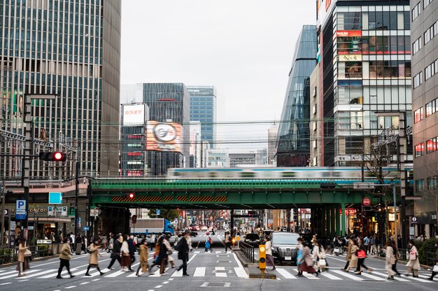 Fondo moderno della via di Tokyo