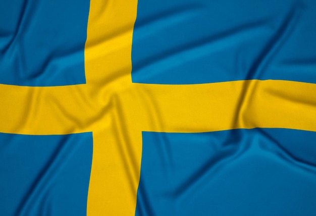 Fondo realistico della bandiera della Svezia