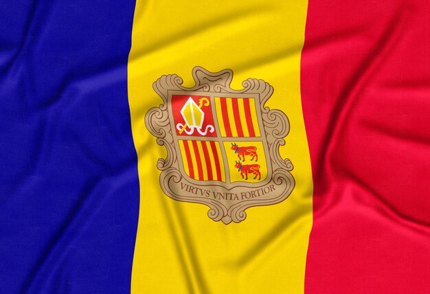 Fondo realistico della bandiera di Andorra