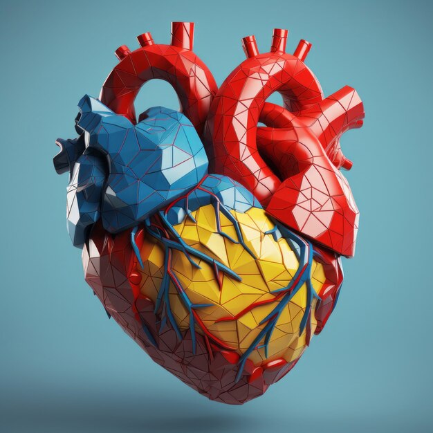 Forma di cuore realistica in studio