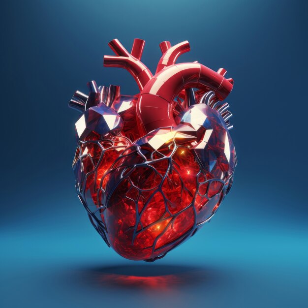 Forma di cuore realistica in studio