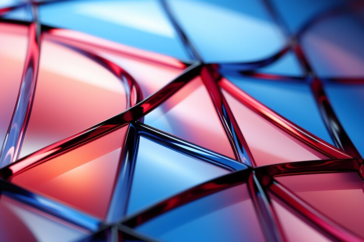 Foto gratuito forme geometriche 3d sullo sfondo al chiuso