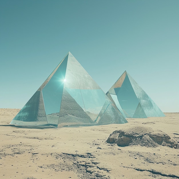 Forme geometriche surreali nel deserto sterile