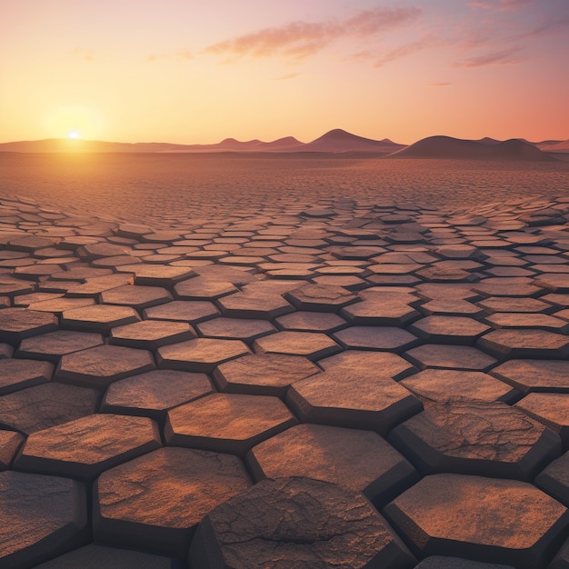 Forme geometriche surreali nel deserto sterile