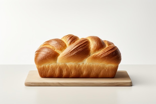 Foto di panino di pane tedesco fatto in casa su sfondo bianco