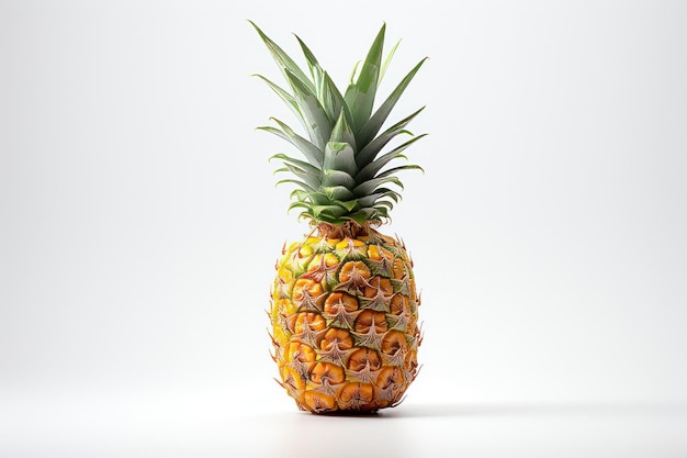 Foto di un ananas su sfondo bianco