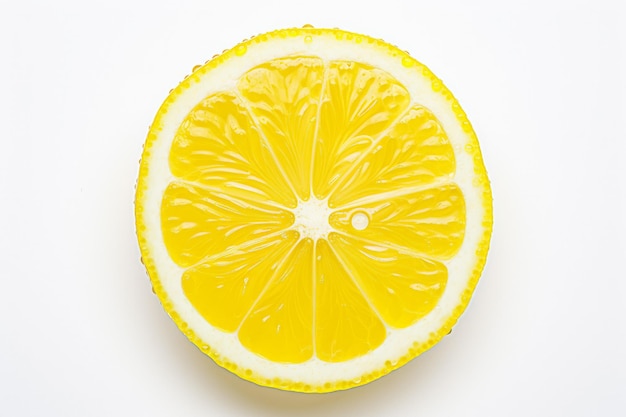 Foto di una fetta di limone su sfondo bianco