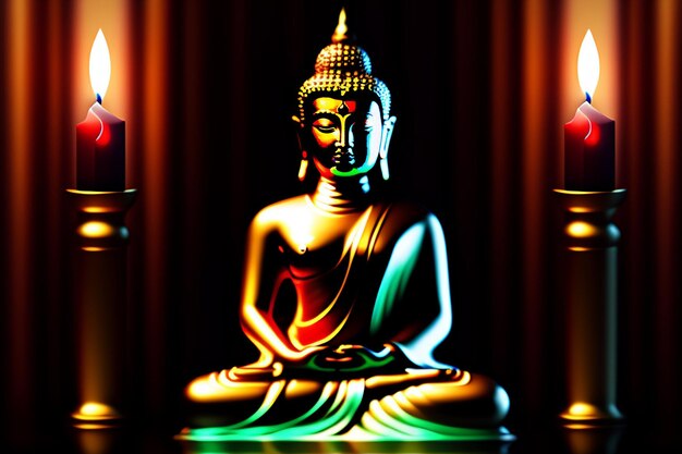 Foto gratis Gautum Buddha Vesak Purnima statua simbolo della pace sfondo