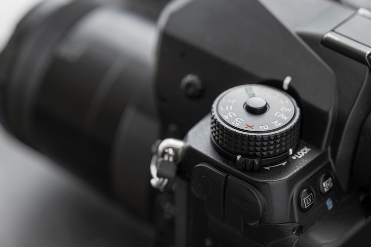 Foto gratuito fotocamera ad alto angolo per interni ancora in vita