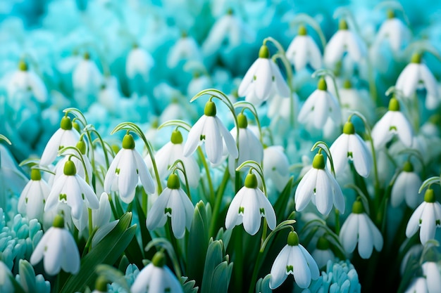 Fotografia di goccioline bianche in fiore