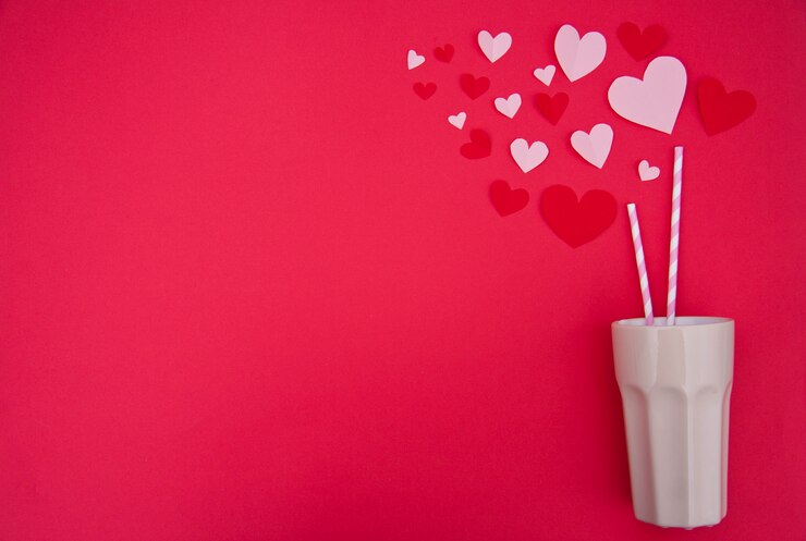 Foto gratuito frappè per due - san valentino concept