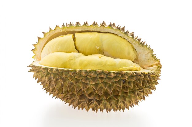 frutta Durian su sfondo bianco