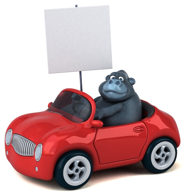 Fun gorilla - illustrazione 3D