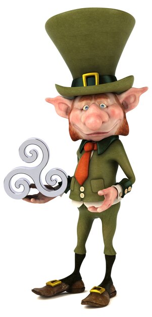 Fun leprechaun - illustrazione 3D