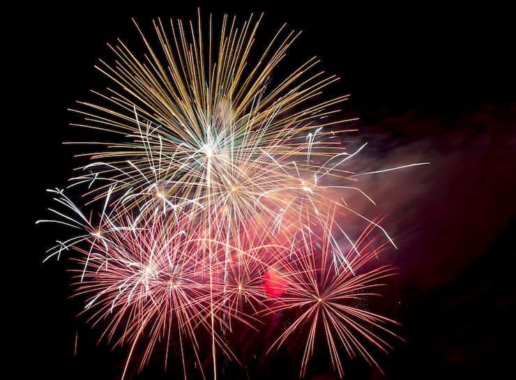 fuochi d'artificio nello sfondo del cielo scuro