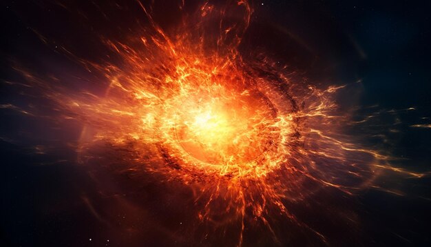 Galaxy infiamma un inferno infuocato di stelle esplosive e nebulose generate dall'intelligenza artificiale
