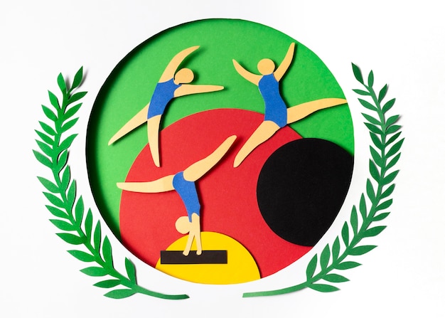 Gara di ginnastica in stile carta