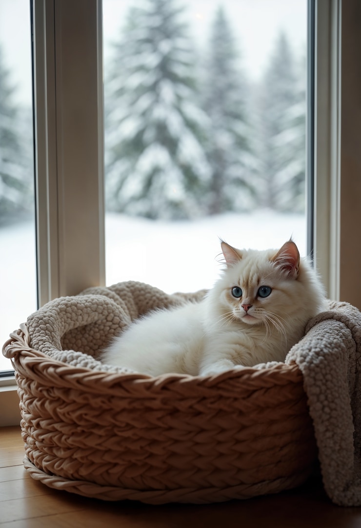 Foto gratuito gatto in un ambiente innevato