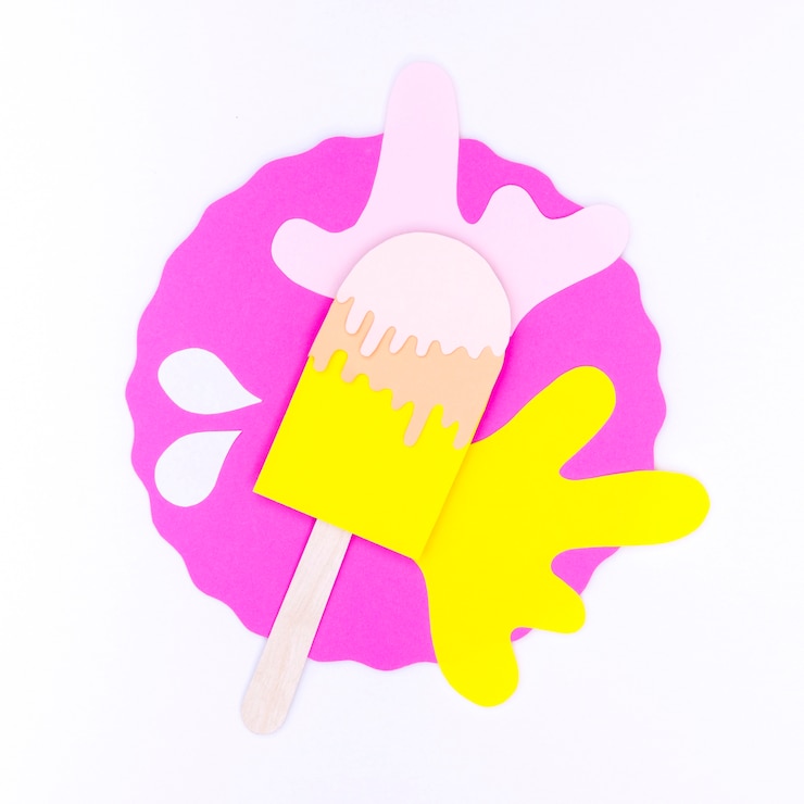 Foto gratuito gelato colorato in stile carta ornamentale