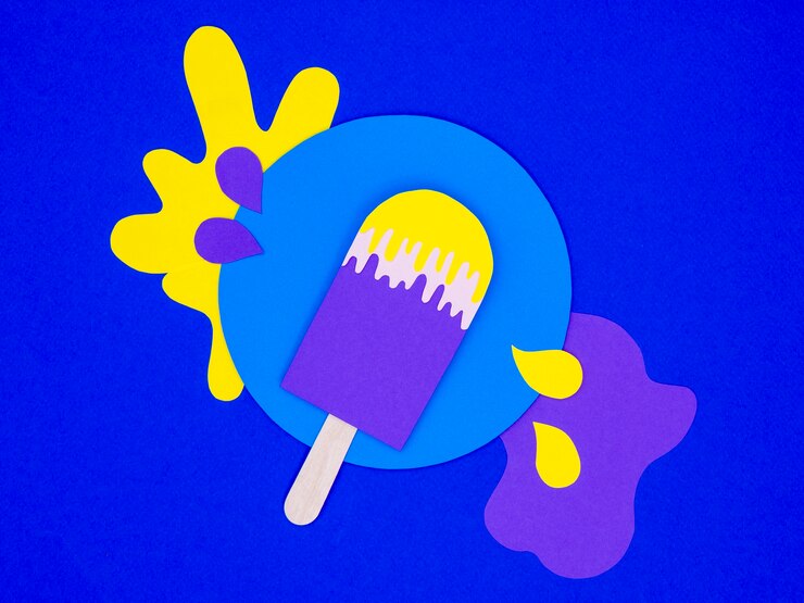 Foto gratuito gelato colorato in stile carta