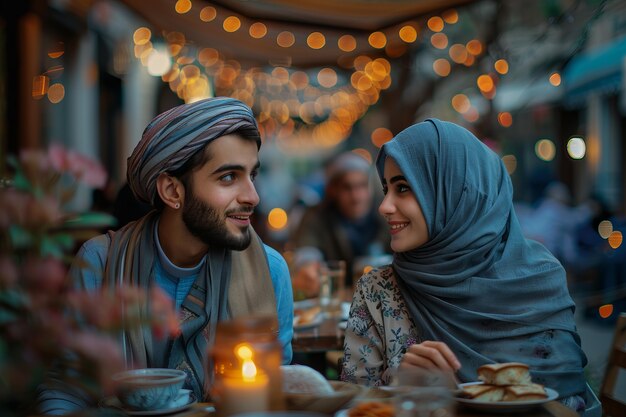 Gente che celebra insieme il Ramadan