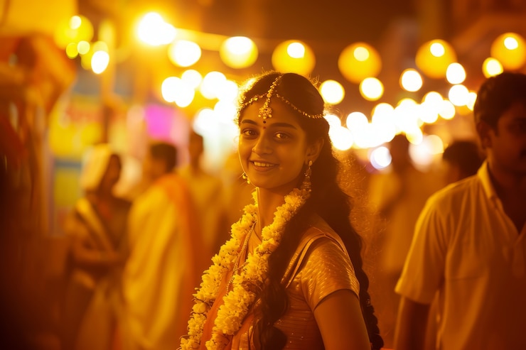 Foto gratuito gente realistica che celebra il gudi padwa