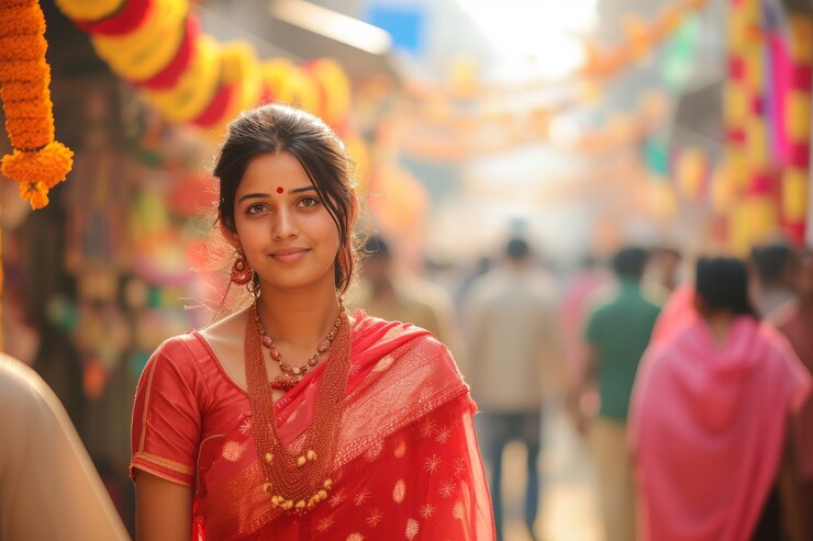 Foto gratuito gente realistica che celebra il gudi padwa