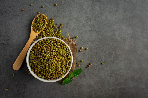 Germogli di semi in una piccola ciotola bianca