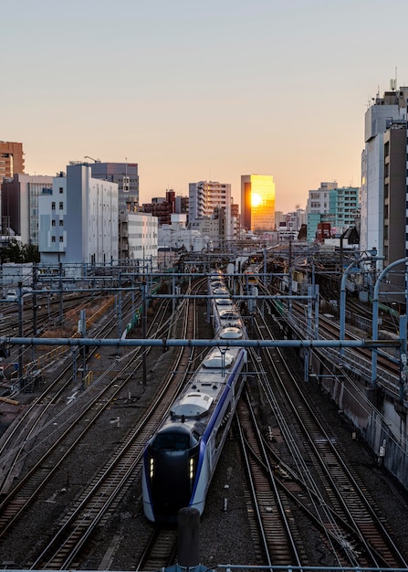 Giappone treno paesaggio urbano