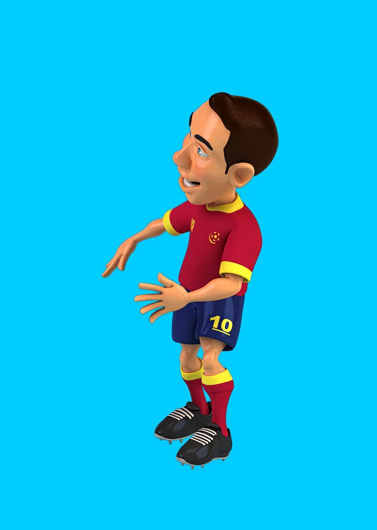 Foto gratuito giocatore di calcio di cartoni animati 3d che danza